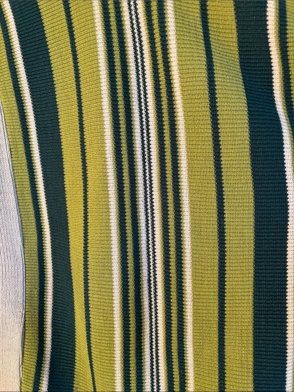 VINTAGE Diesel knitwear sweater featuring green, olive, and cream vertical strip - Picture 8 of 11